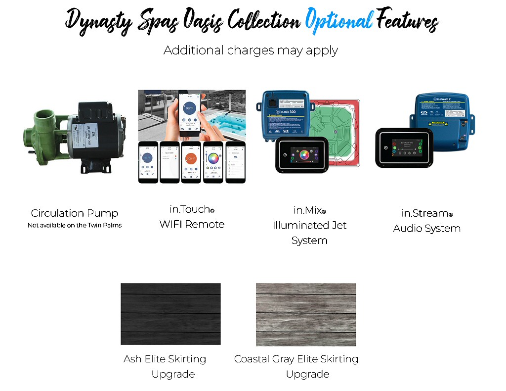 Dynasty Spas - Oasis Collection Hot Tubs Optional Features at PDC Spa and Pool World Lehighton PA