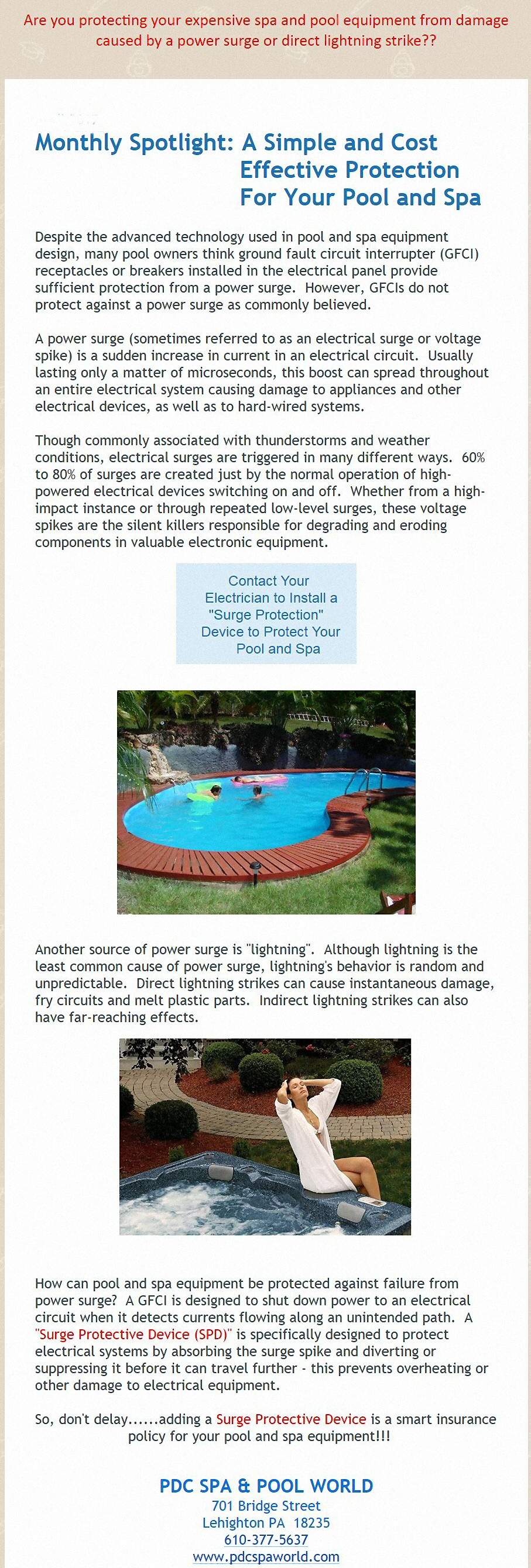 Pdc Spa Pool World Parts Supply Accessory Lehigh Valley Spa