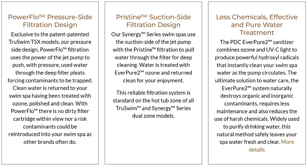 PDC Swim Spas Filtration
